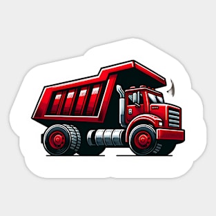 Big Red Whimsy-Cartoon Dump Truck Graphic for T- Shirt Sticker